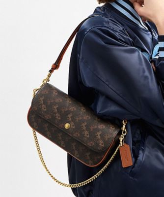 ＜COACH＞ブルック　フラップ　チェーン　バッグ・ホース　アンド　キャリッジ　プリント